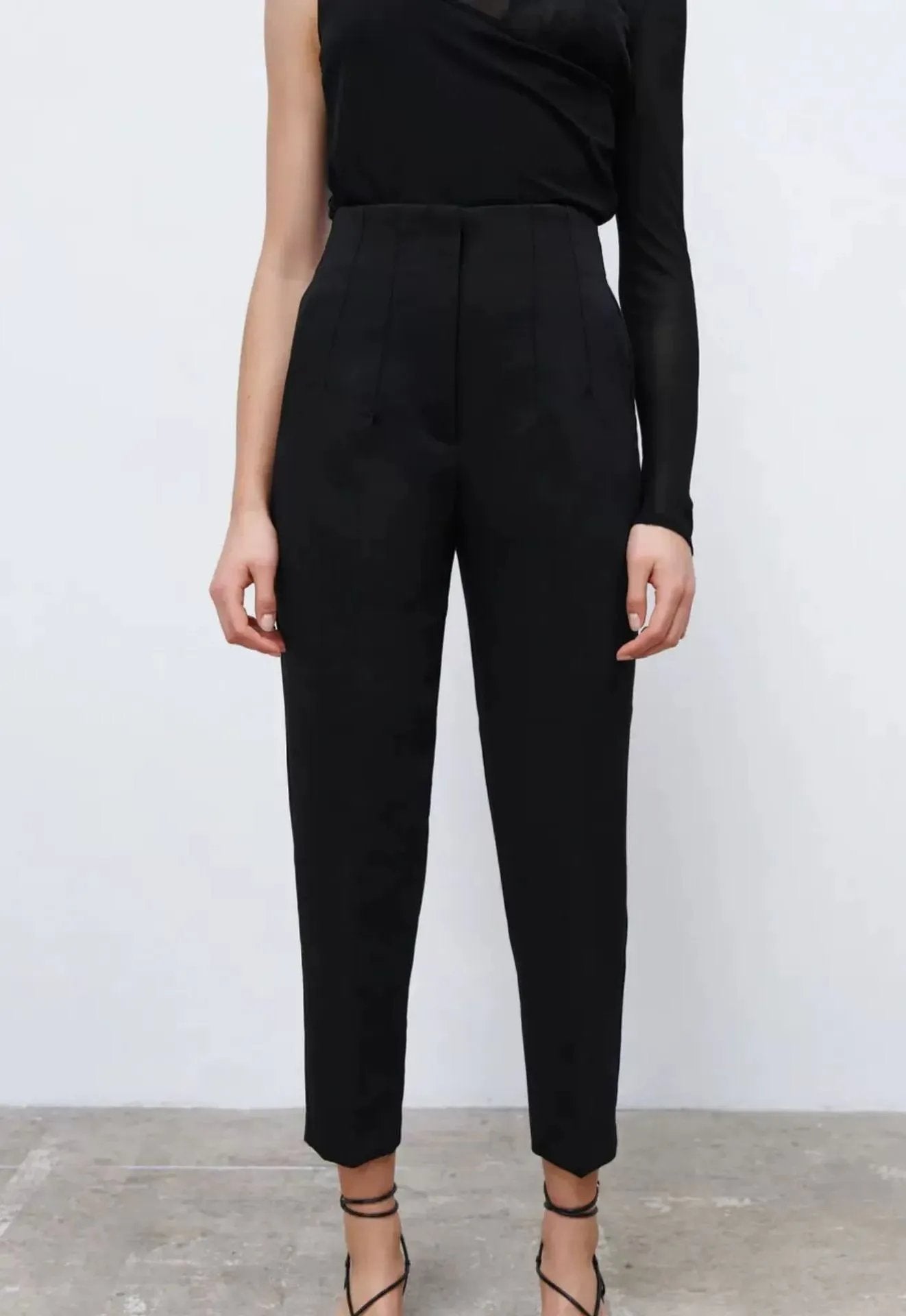 Eaksone - Tailored Pleat High Waist Pants