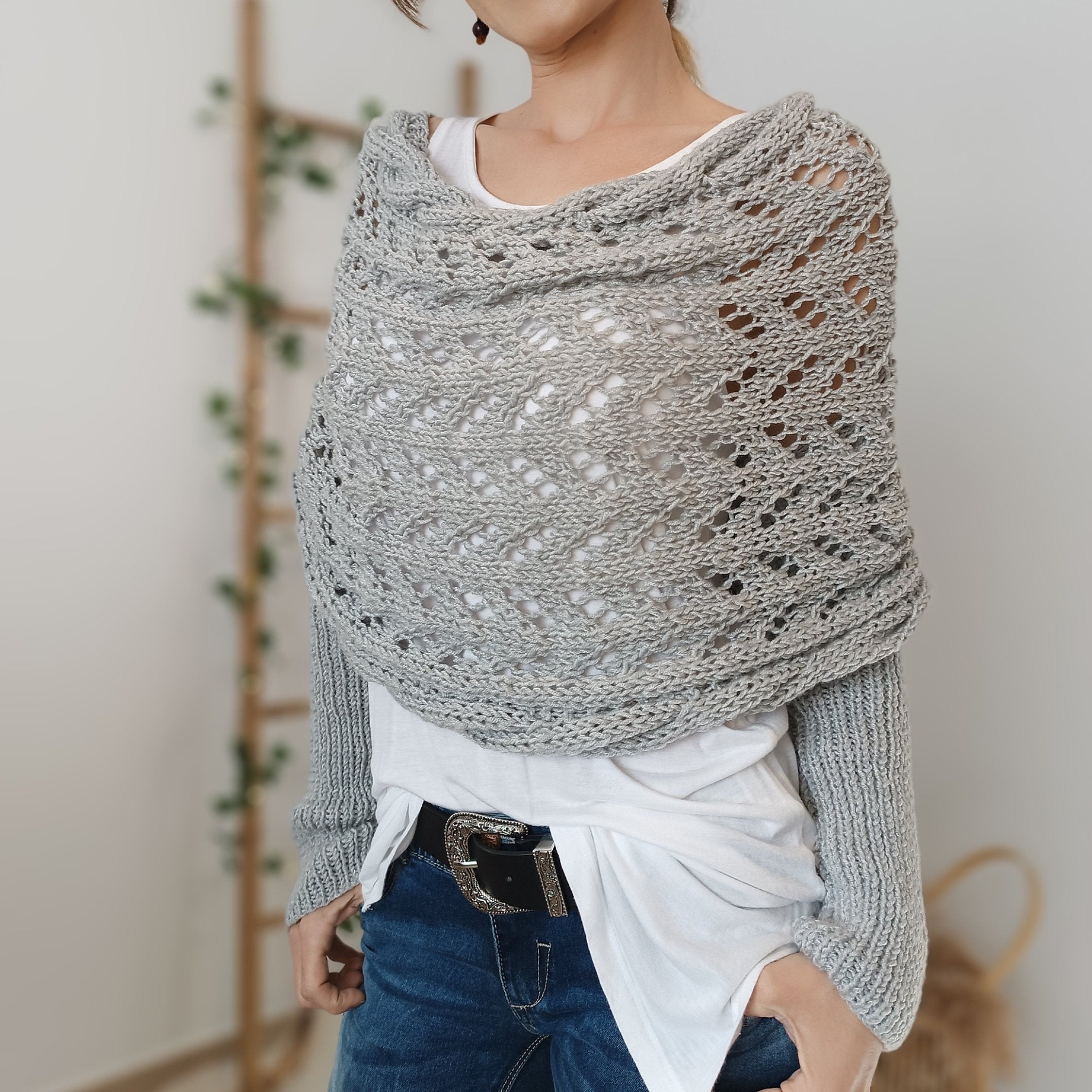 Eaksone - Knitted Wrap Shrugs For Women