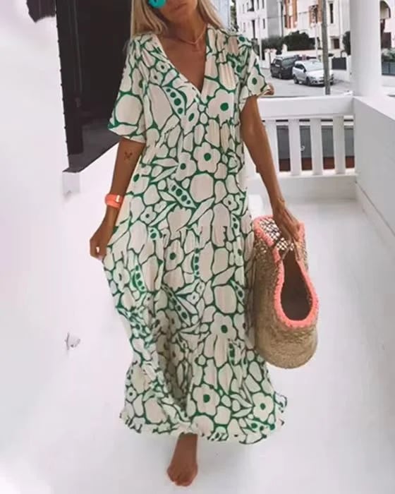 Eaksone - Women's Casual Floral Swing Dress Summer Dress