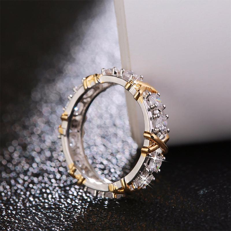 Eaksone - Gold-Plated Dichroic Inlaid Zircon Ring