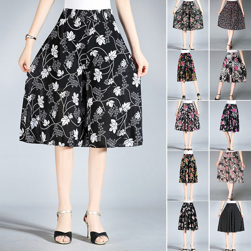 Eaksone - Women's Vintage Style Wide Leg Culottes
