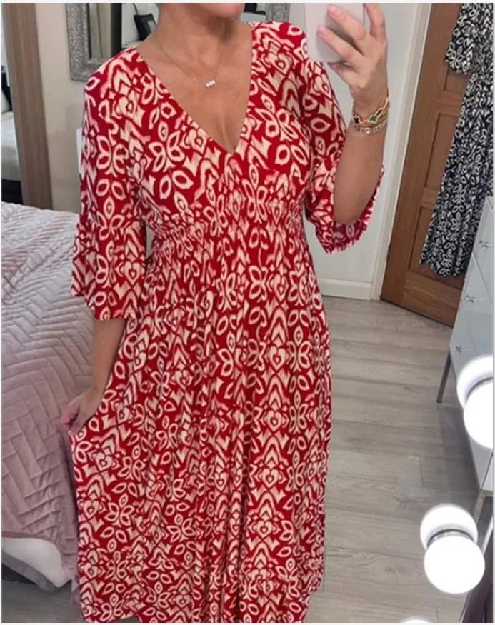 Eaksone - V-neck floral dress
