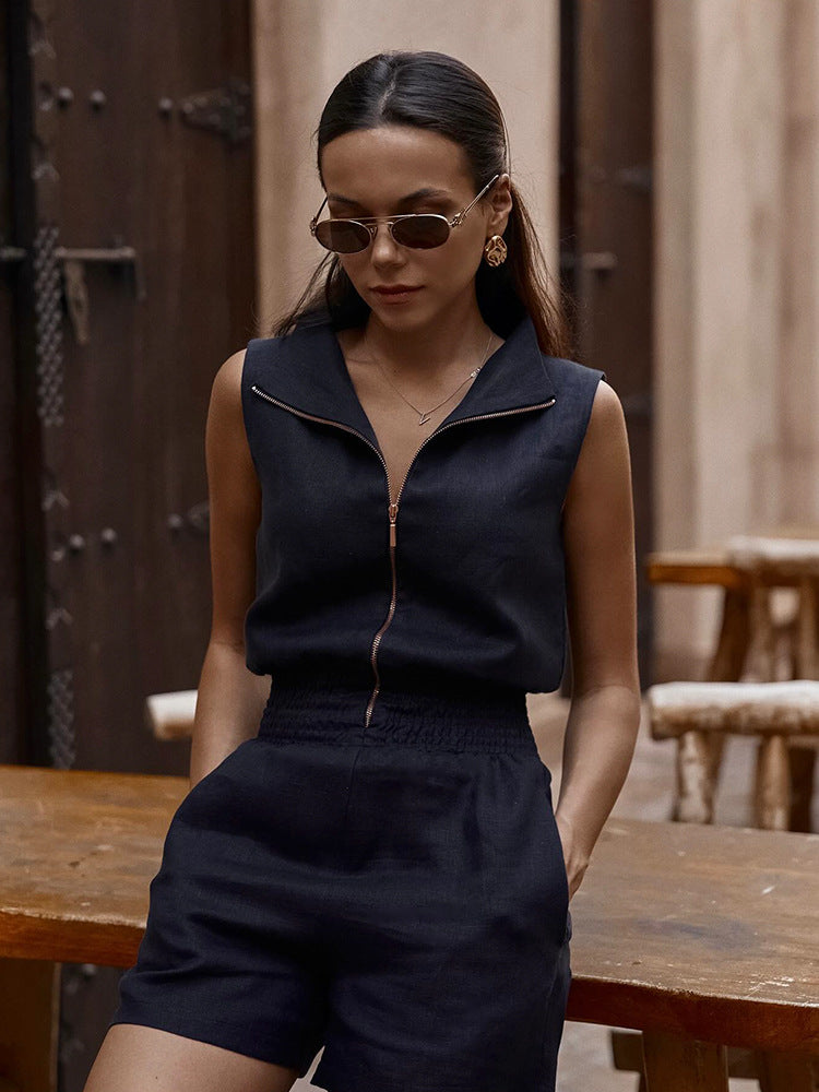 Eaksone - Summer Temperament Sleeveless Jumpsuit