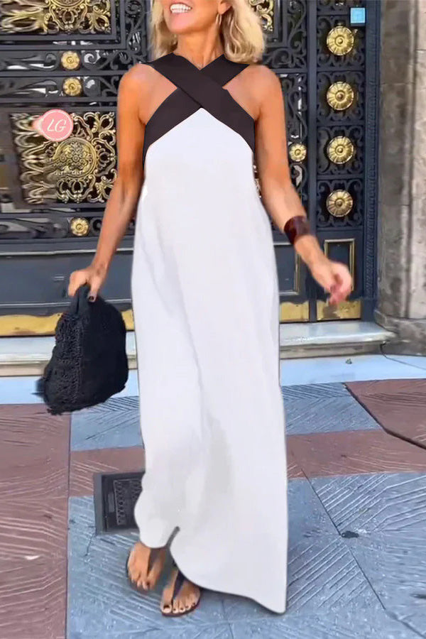 Eaksone - Women's cross backless sleeveless dress