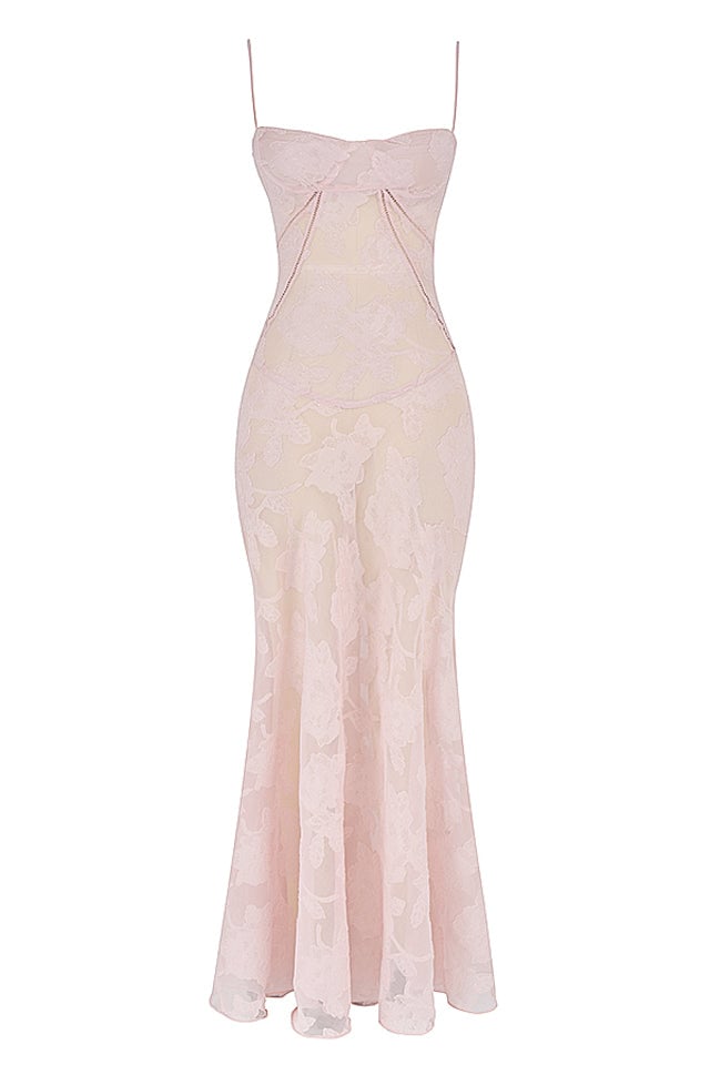 Eaksone - Fishbone halter dress crushed flower dress