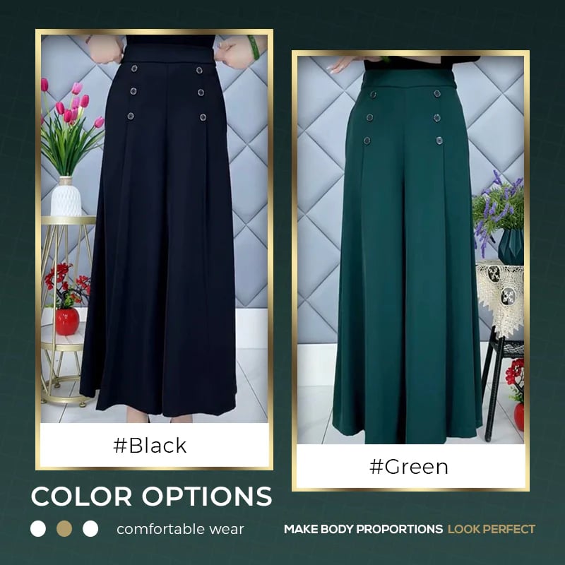 Eaksone - Stylish Pleated Wide-leg Pants