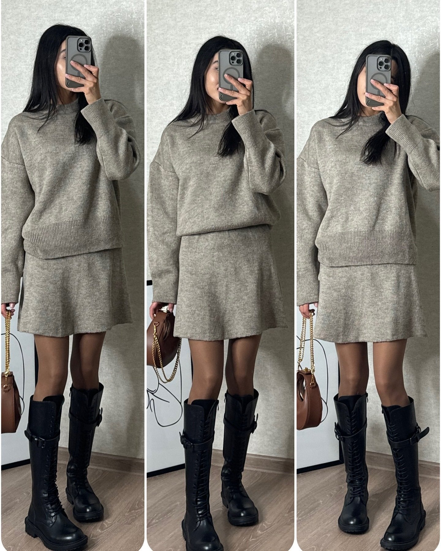 Eaksone - Knitted skirt suit