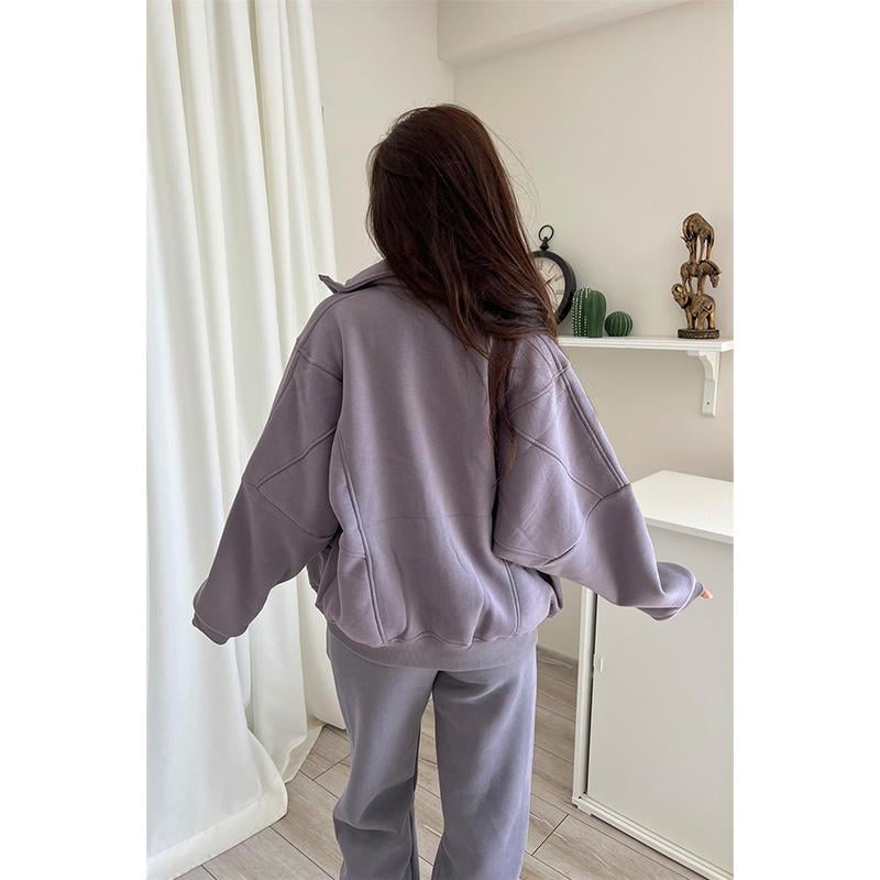 Eaksone - Triple Threaded High-Neck Casual Sportswear 2-piece set