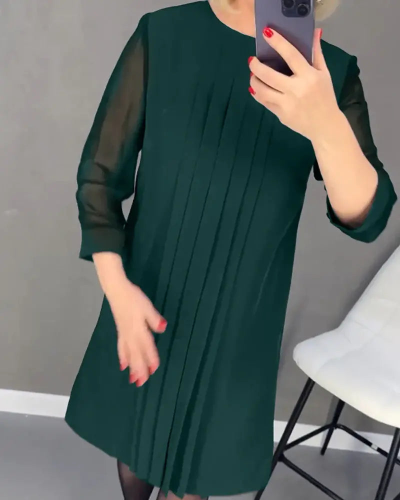 Eaksone - New Straight Medium Sleeve Dress
