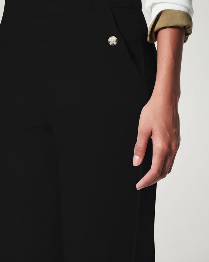 Eaksone - Stretch Twill Cropped Wide Leg Pants