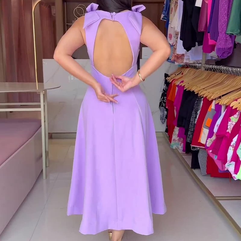 Eaksone - Bow backless dress mini