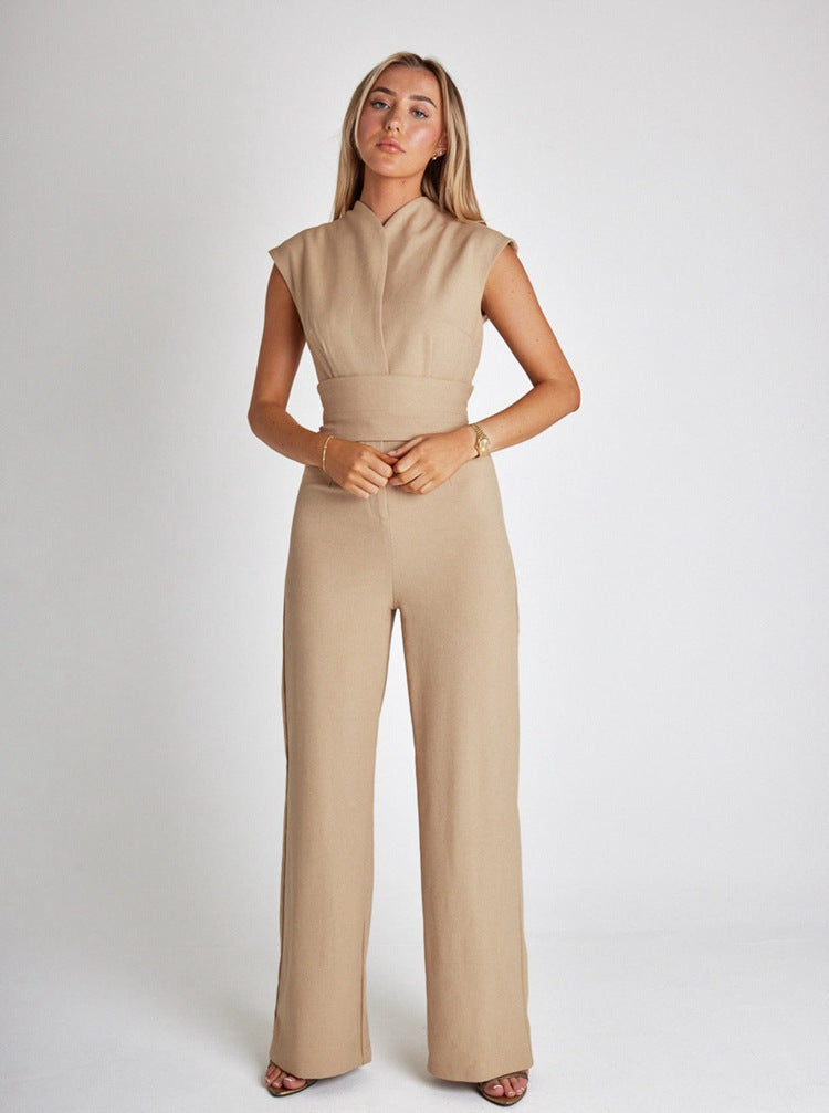 Eaksone - Women's Sleeveless Wide-Leg Jumpsuit