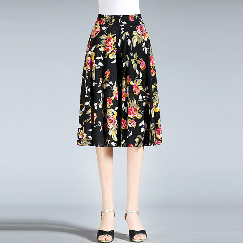 Eaksone - Women's Vintage Style Wide Leg Culottes