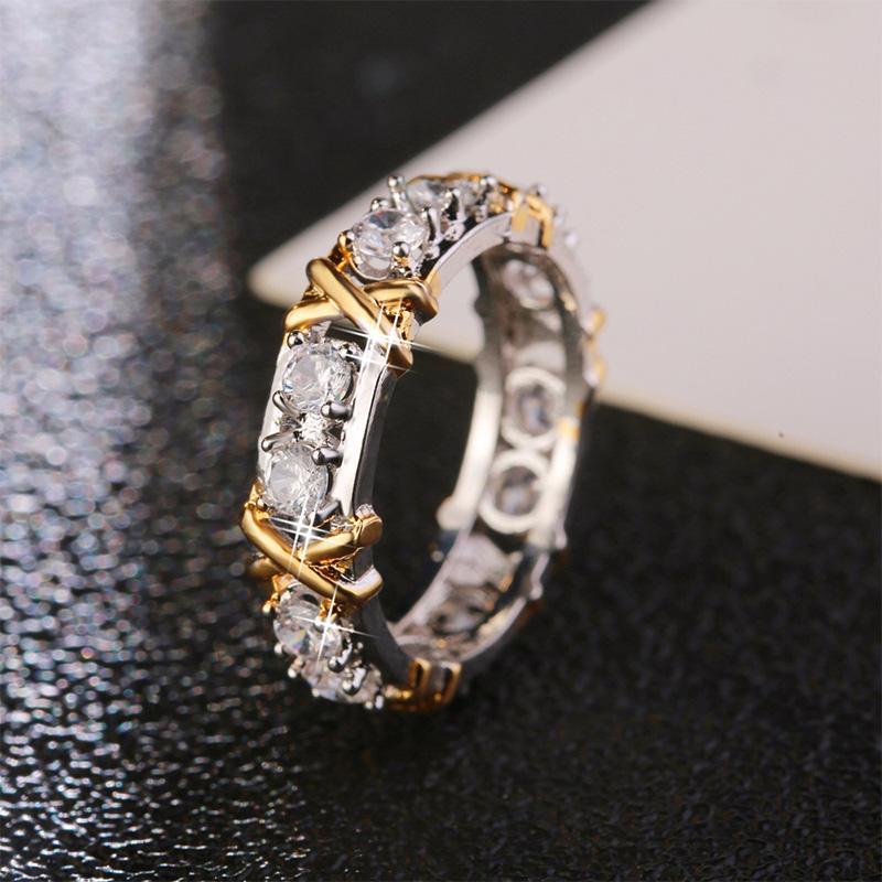 Eaksone - Gold-Plated Dichroic Inlaid Zircon Ring