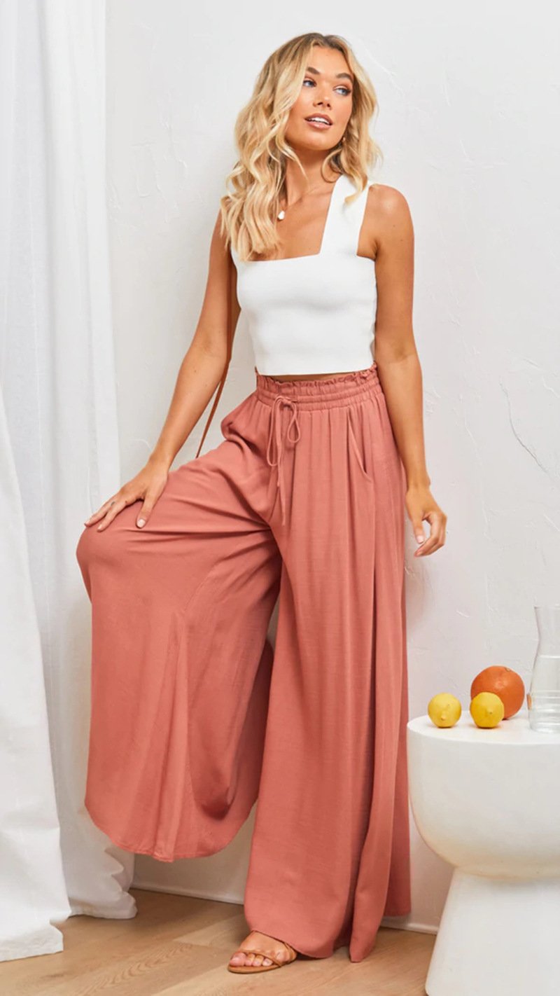 Eaksone - Women's Casual Wide Leg Pants