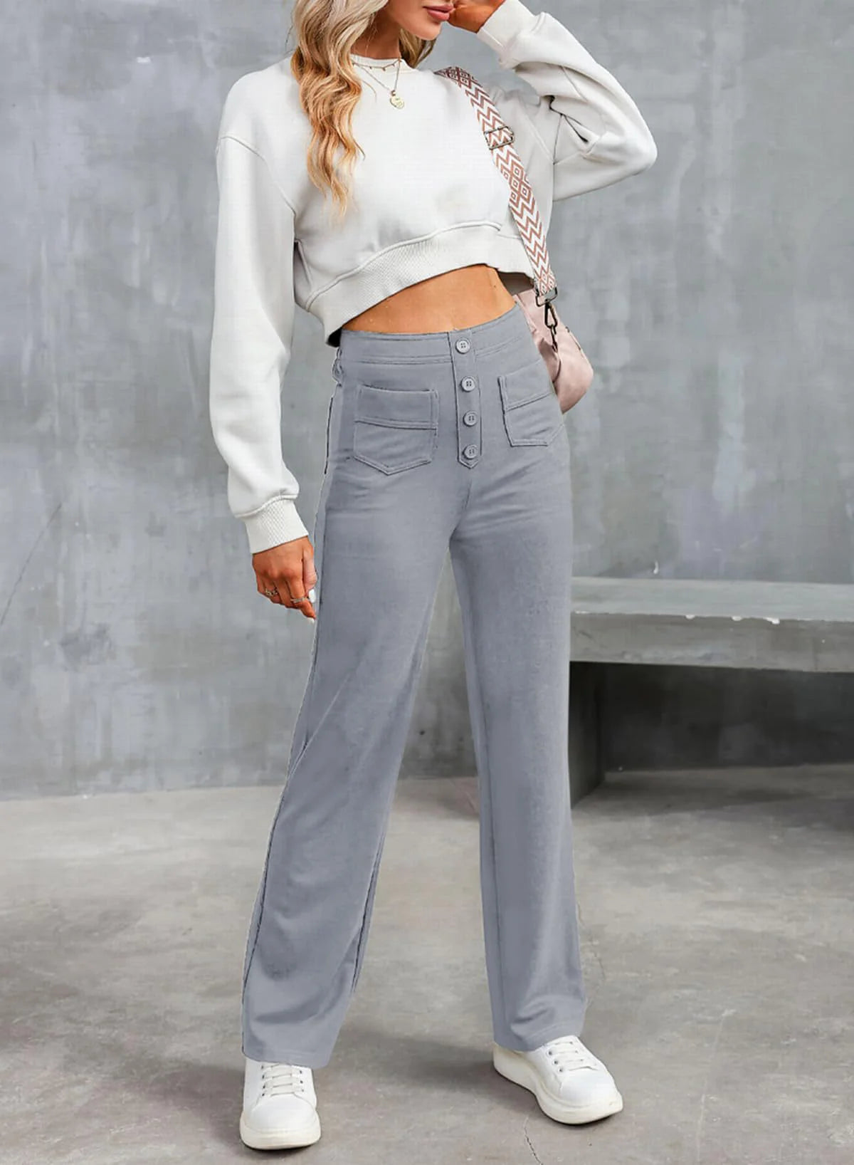 Eaksone - Multi Pocket High Elastic Pants