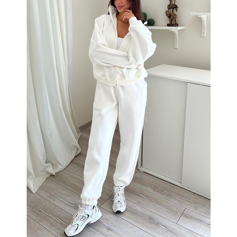 Eaksone - Triple Threaded High-Neck Casual Sportswear 2-piece set