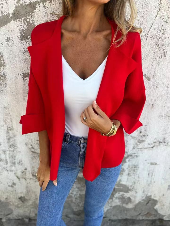 Eaksone - Casual Faux Suede Cardigan