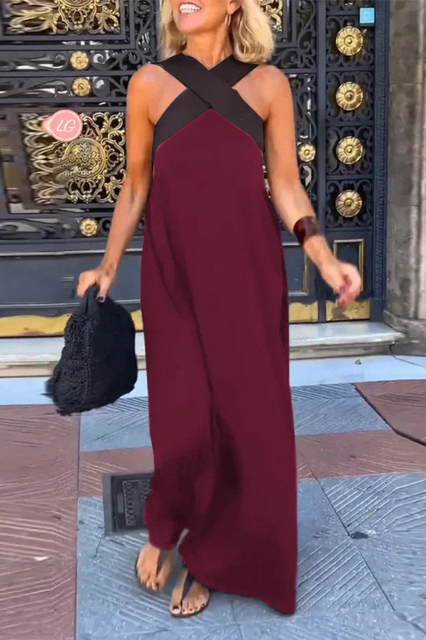 Eaksone - Women's cross backless sleeveless dress