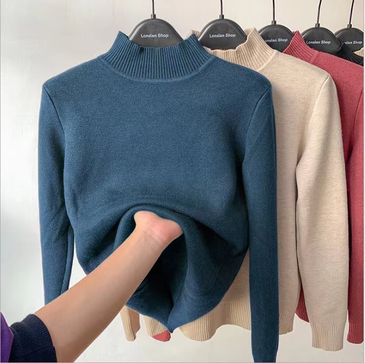 Eaksone - Winter fleece thick knitted bottoming shirt