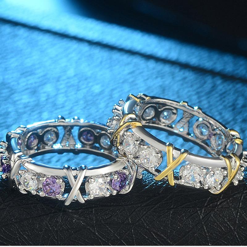 Eaksone - Gold-Plated Dichroic Inlaid Zircon Ring