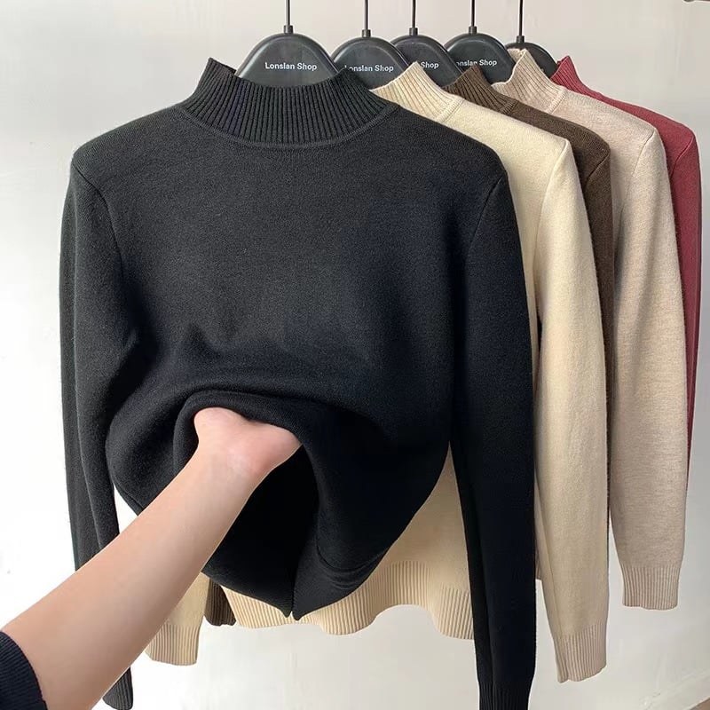 Eaksone - Winter fleece thick knitted bottoming shirt