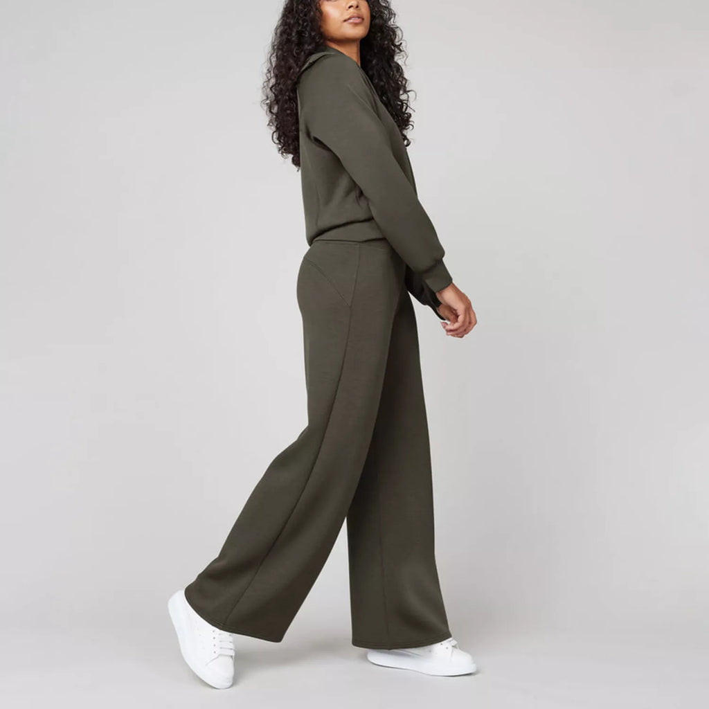 Eaksone - Long Sleeve Wide Leg Jumpsuit