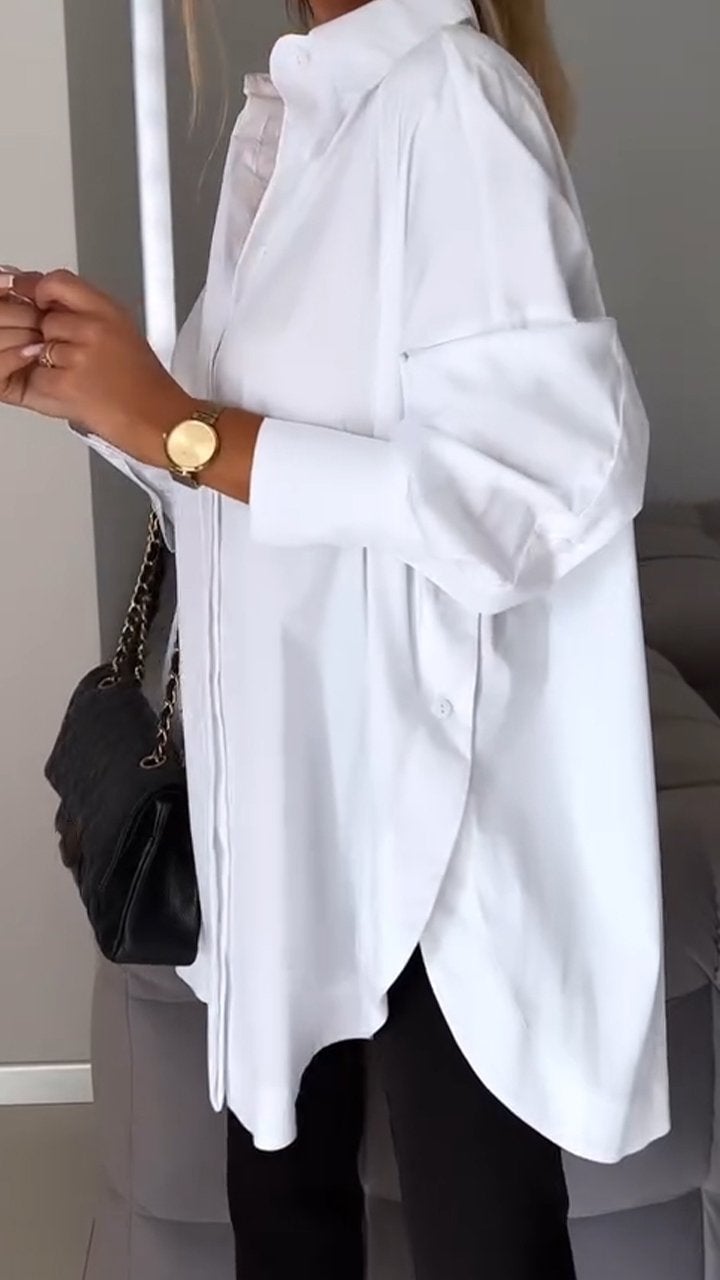 Eaksone - Lapel Slit Shirt