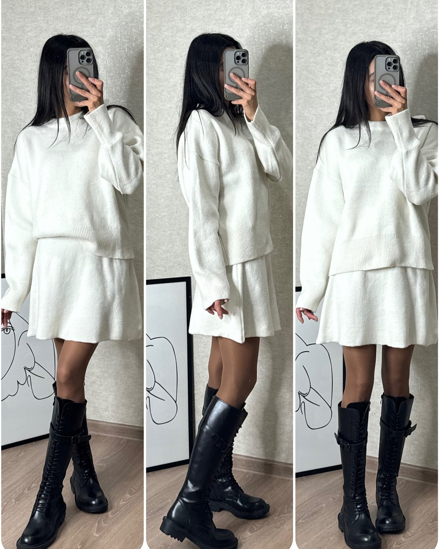 Eaksone - Knitted skirt suit