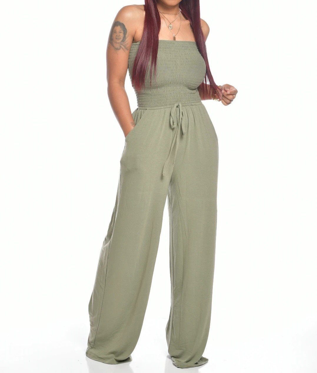 Eaksone - Newest Strapless Waist Jumpsuit