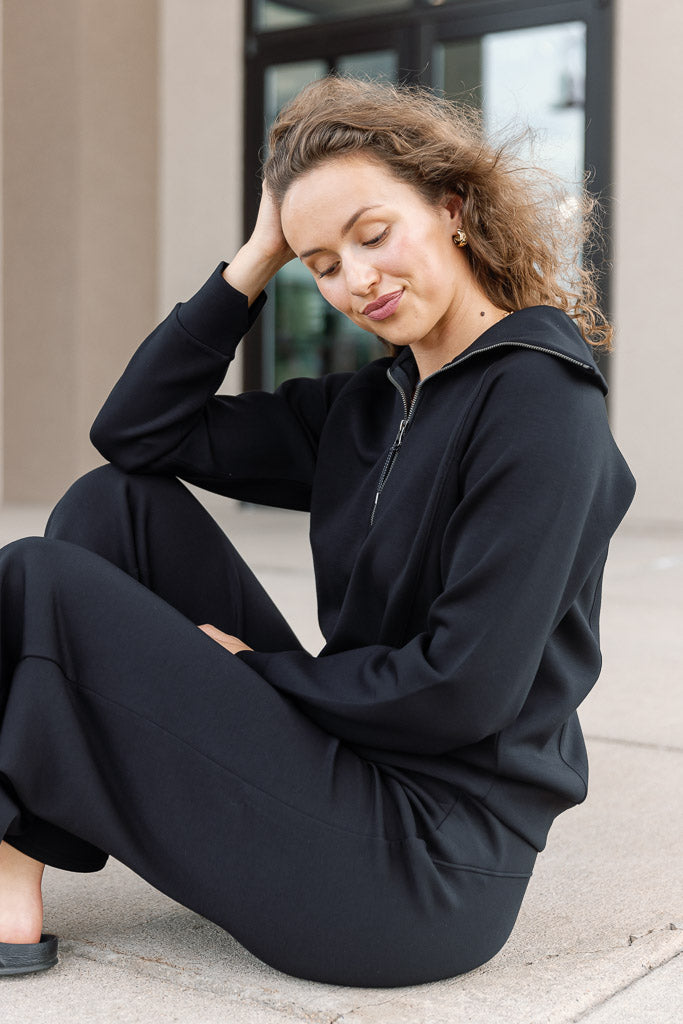 Eaksone - Long Sleeve Wide Leg Jumpsuit