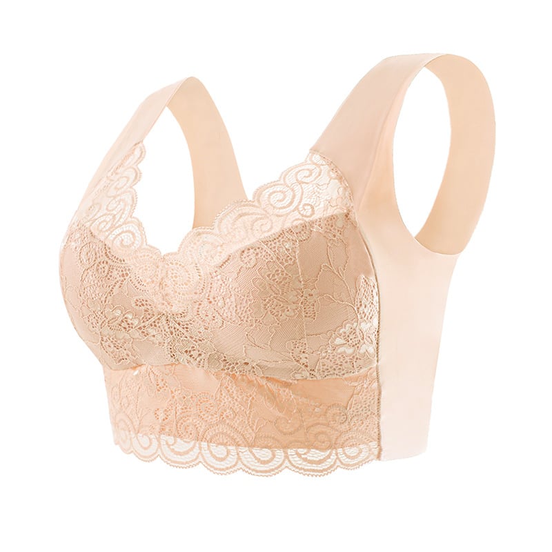 Eaksone - Gather Beautiful Back Lace Bra Without Steel Ring