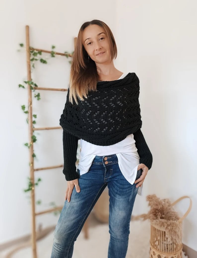 Eaksone - Knitted Wrap Shrugs For Women