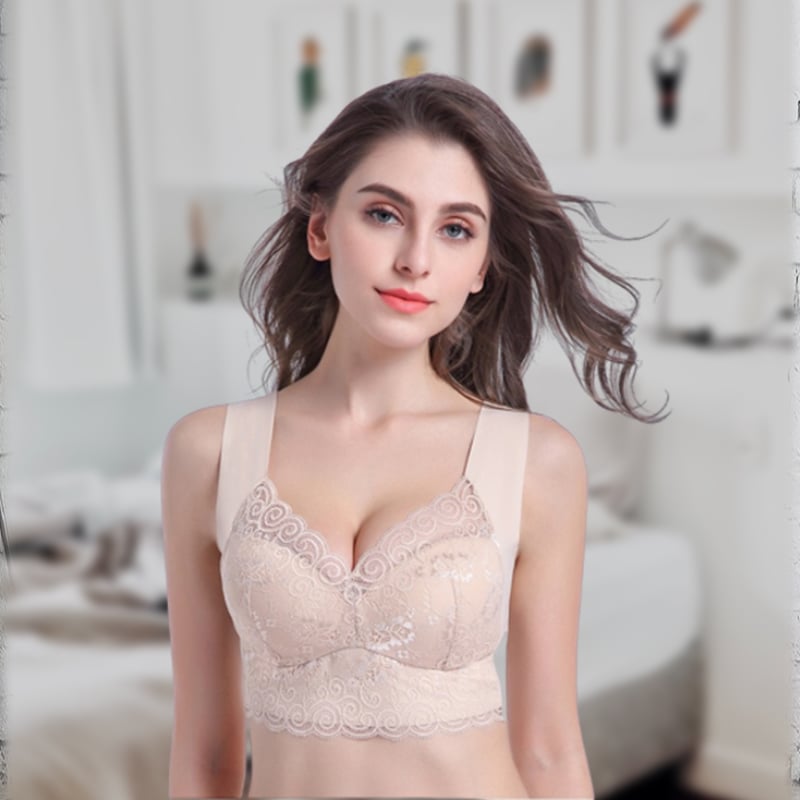 Eaksone - Gather Beautiful Back Lace Bra Without Steel Ring