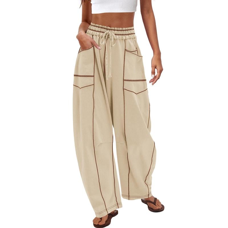 Eaksone - Womens Baggy Barrel Pants Wide Legs, Big Pockets, Zero Stress!