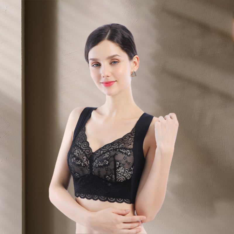 Eaksone - Gather Beautiful Back Lace Bra Without Steel Ring
