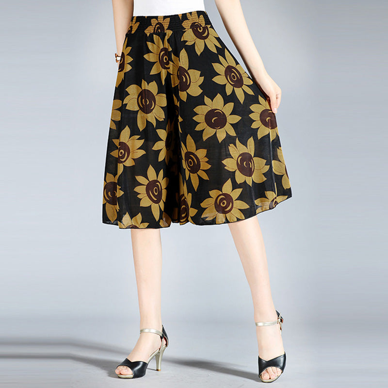 Eaksone - Women's Vintage Style Wide Leg Culottes