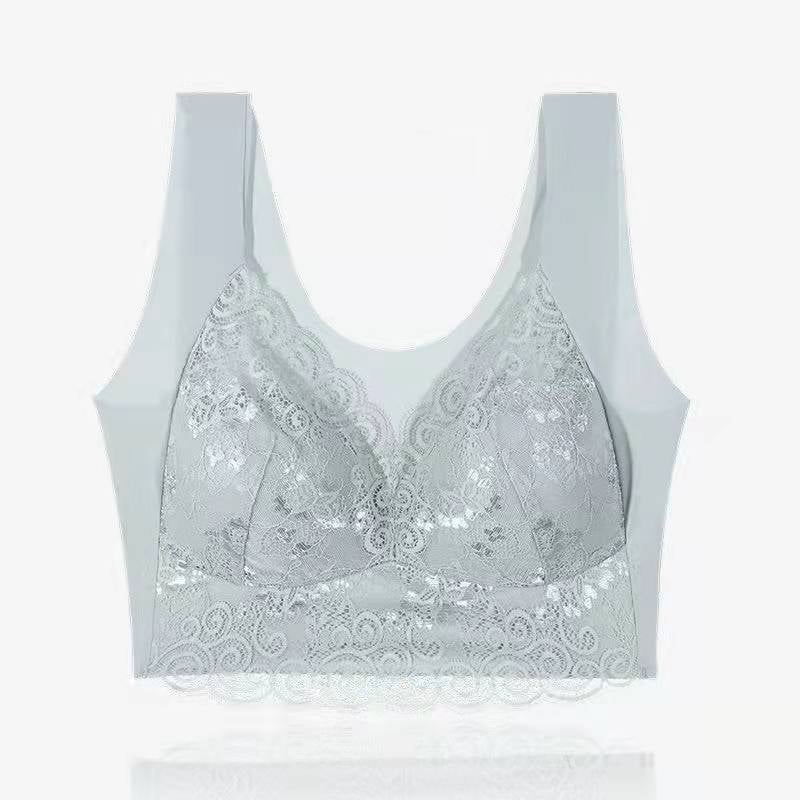 Eaksone - Gather Beautiful Back Lace Bra Without Steel Ring