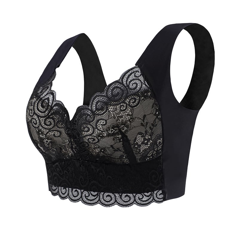 Eaksone - Gather Beautiful Back Lace Bra Without Steel Ring