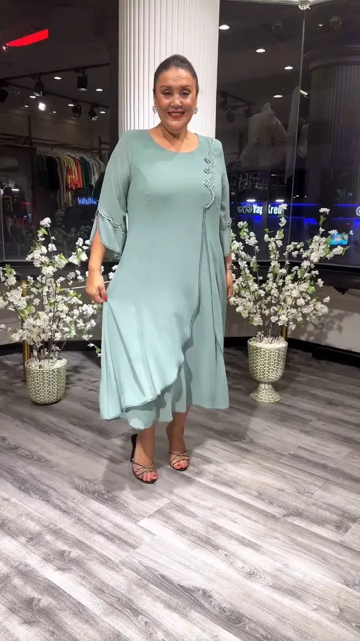 Eaksone - Women's chiffon solid color loose dress