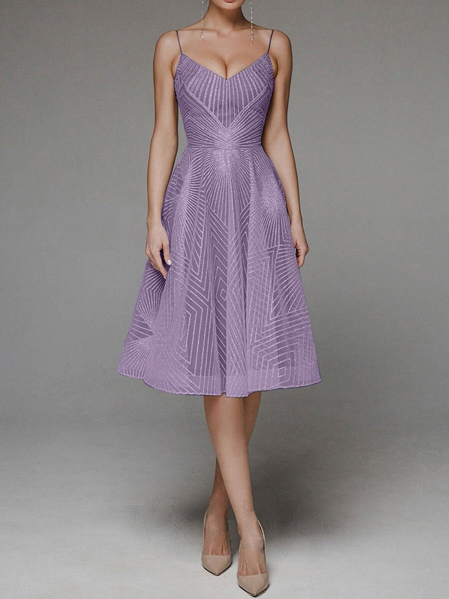 Eaksone - Fashion V Neck Sling A-Line Dress