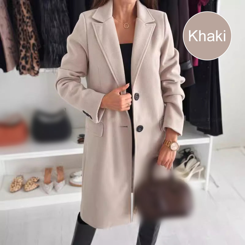 Eaksone - Women’s Elegant Tailored Long Coat