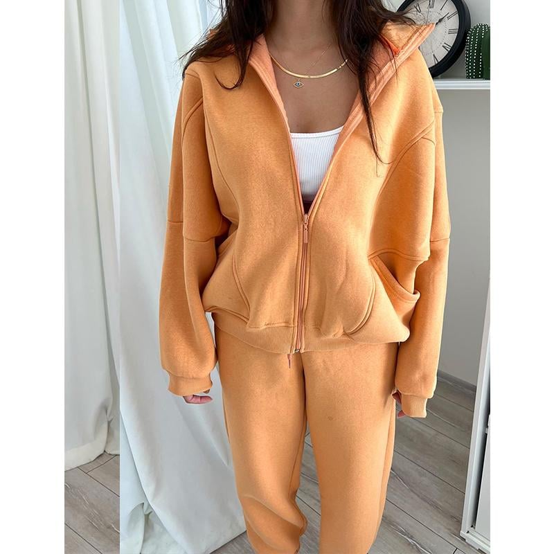 Eaksone - Triple Threaded High-Neck Casual Sportswear 2-piece set
