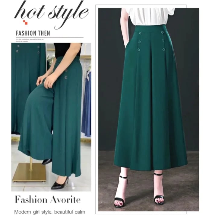 Eaksone - Stylish Pleated Wide-leg Pants