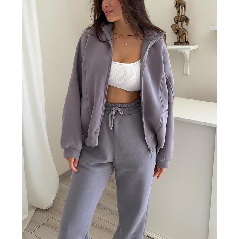 Eaksone - Triple Threaded High-Neck Casual Sportswear 2-piece set