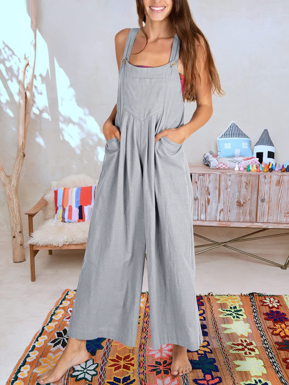 Eaksone - SALE PLUS SIZE WIDE LEG OVERALLS JUMPSUIT