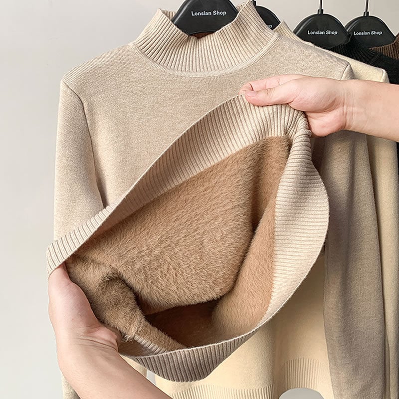 Eaksone - Winter fleece thick knitted bottoming shirt