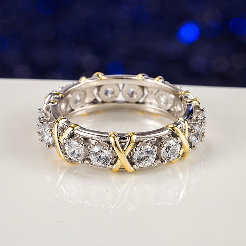 Eaksone - Gold-Plated Dichroic Inlaid Zircon Ring