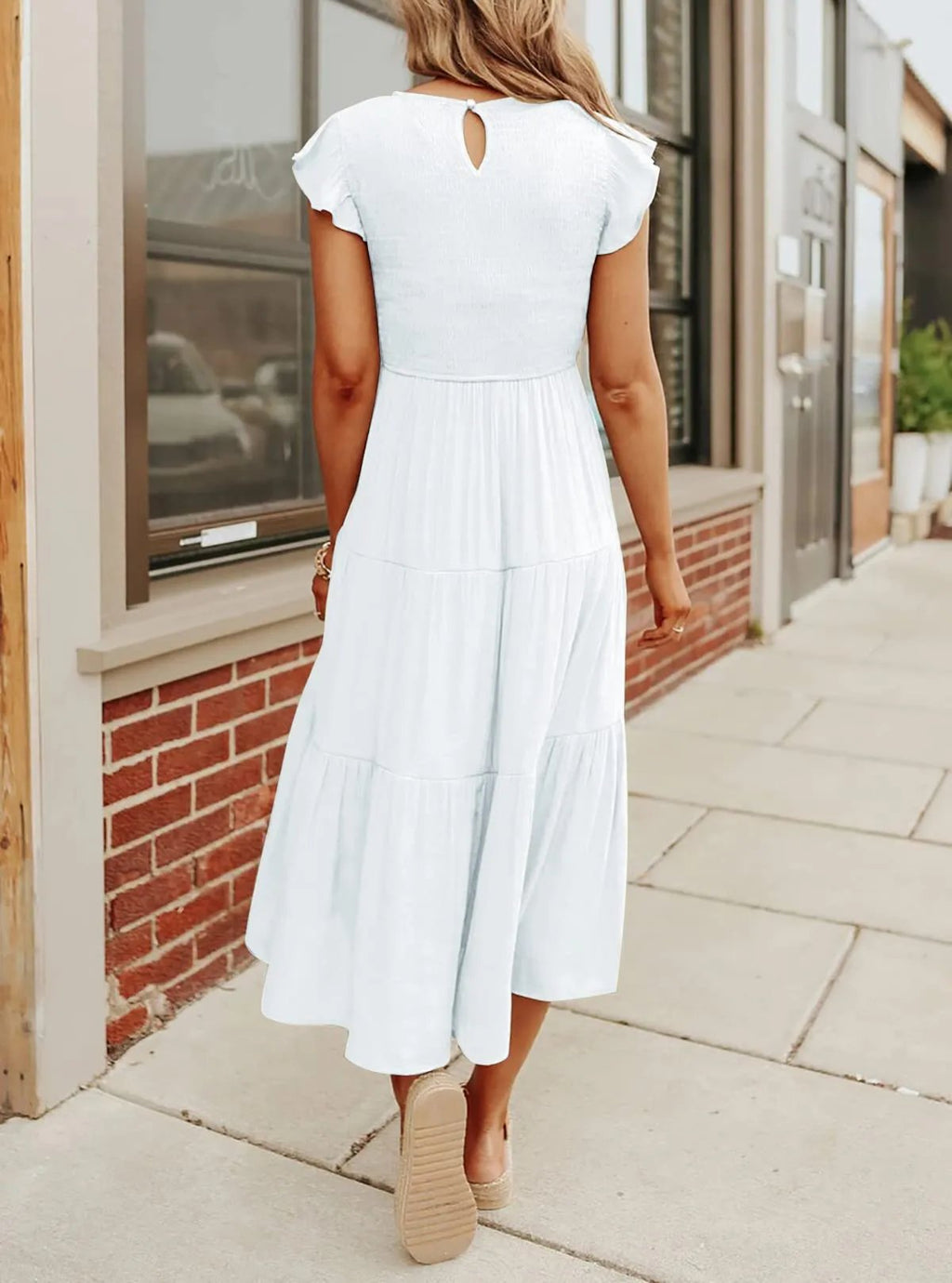 Eaksone - Women's summer casual flowing short midi dress
