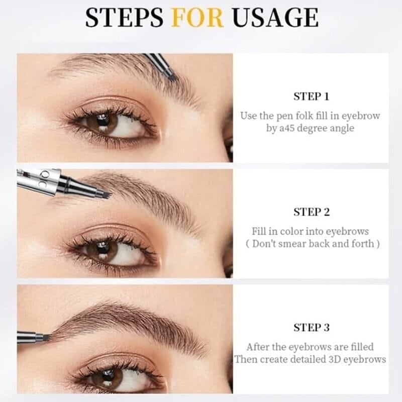 Eaksone - 3D Waterproof 4 Fork Tip Eyebrow Pencil